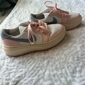 Jordan Women's Sneakers in Pink and Gray